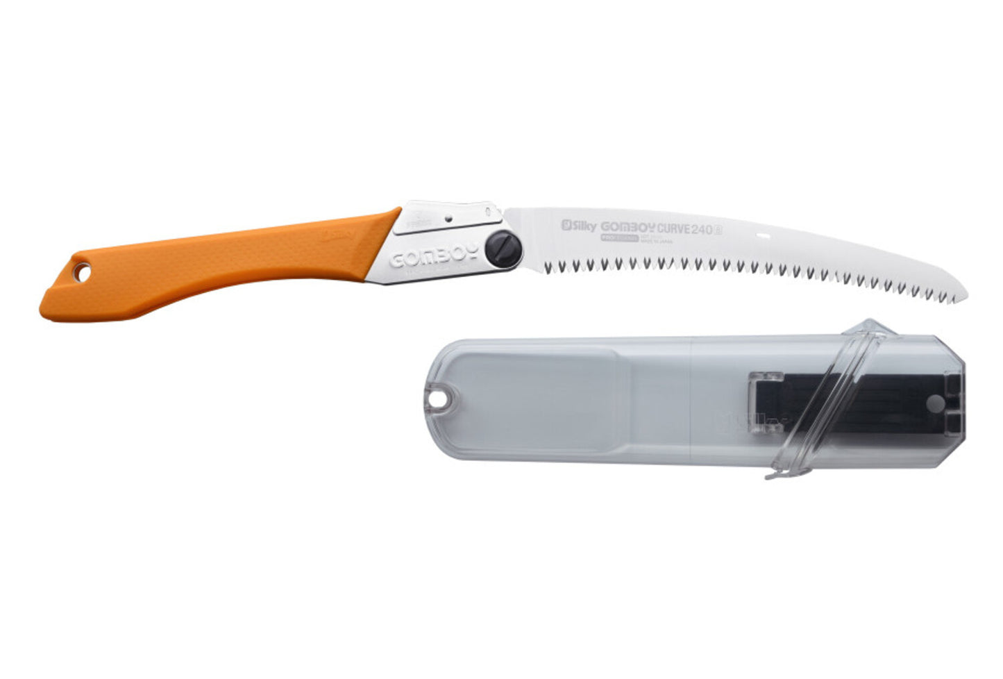 Silky Gomboy Curve 240 mm – Original japanische Klappsäge mit gebogener, verchromter Klinge & 8 ZpZ grober Zahnung – für frisches Holz, Garten, Bushcraft & Outdoor-Einsatz