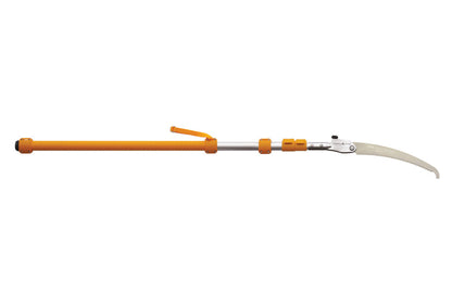 SILKY Longboy Teleskopsäge 3-teilig | ausziehbar bis 3,6 m (Reichweite bis 4,5 m) | nur 1,45 m Transportlänge | 360 mm Klappsägeblatt mit Sichel | ovale Alu-Stange, Profi-Astsäge für Obstbau & Garten