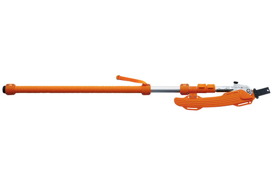 SILKY Longboy Teleskopsäge 3-teilig | ausziehbar bis 3,6 m (Reichweite bis 4,5 m) | nur 1,45 m Transportlänge | 360 mm Klappsägeblatt mit Sichel | ovale Alu-Stange, Profi-Astsäge für Obstbau & Garten