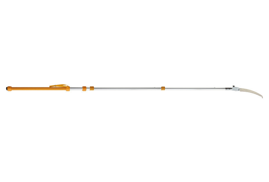 SILKY Longboy Teleskopsäge 3-teilig | ausziehbar bis 3,6 m (Reichweite bis 4,5 m) | nur 1,45 m Transportlänge | 360 mm Klappsägeblatt mit Sichel | ovale Alu-Stange, Profi-Astsäge für Obstbau & Garten