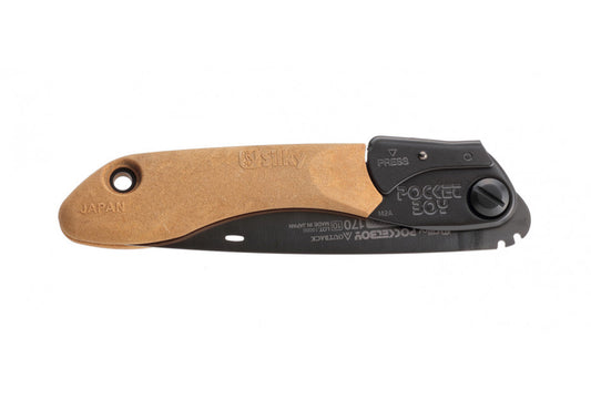 Silky Pocketboy Outback Edition 170 mm Klappsäge | 10 ZpZ medium | schwarze Nickel-Zinn-Beschichtung | verriegelt 2 Positionen | rutschfester Griff | Bushcraft Jagd Outdoor Säge