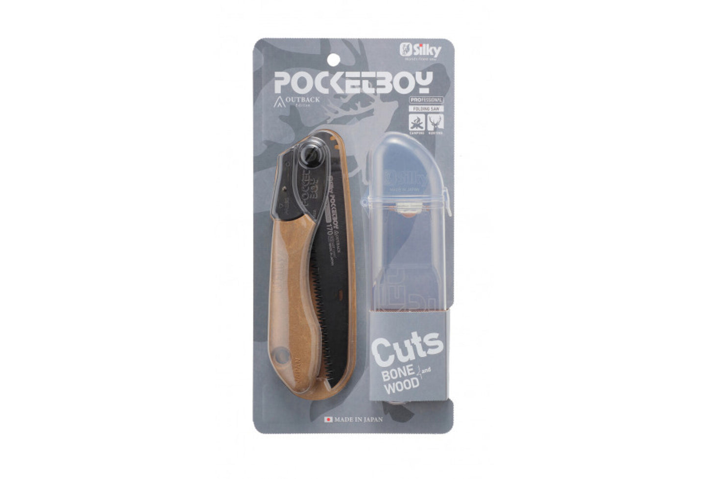 Silky Pocketboy Outback Edition 170 mm Klappsäge | 10 ZpZ medium | schwarze Nickel-Zinn-Beschichtung | verriegelt 2 Positionen | rutschfester Griff | Bushcraft Jagd Outdoor Säge