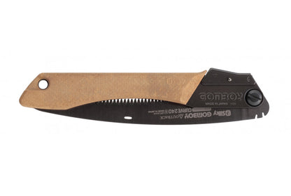 SILKY- Gomboy Curve Outback Edition 240 mm: grob verzahnte Klappsäge (8 Z/30 mm) mit gebogener Klinge aus Premium Japanese Steel, schwarzer Nickel-Zinn-Beschichtung – Bushcraft & Jagd.