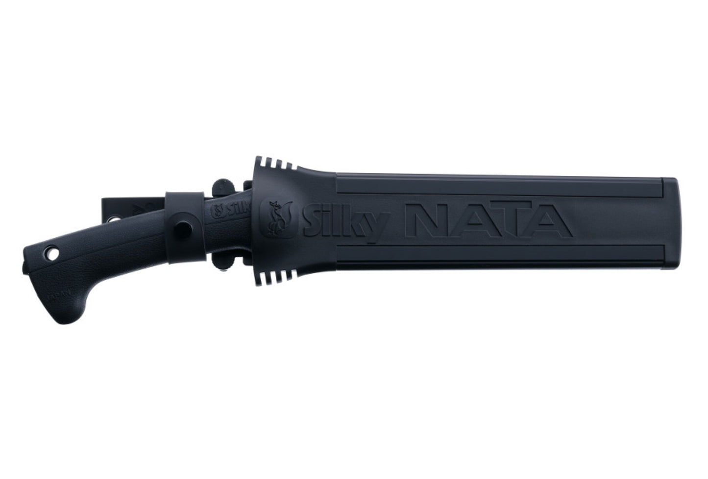 Silky NATA Outback Edition 240 mm Haumesser – Beil und Messer in einem, doppelseitige SKS-51 Stahlklinge mit Black Oxide Beschichtung, Genki Gummigriff, inkl. Holster für Outdoor, Bushcraft und Garten