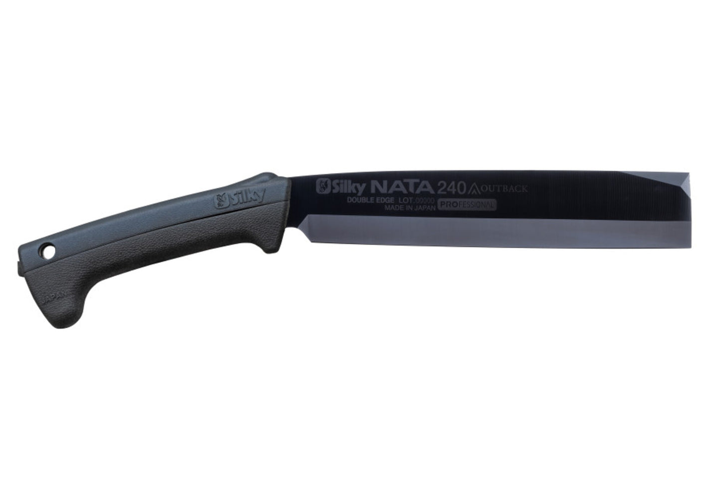 Silky NATA Outback Edition 240 mm Haumesser – Beil und Messer in einem, doppelseitige SKS-51 Stahlklinge mit Black Oxide Beschichtung, Genki Gummigriff, inkl. Holster für Outdoor, Bushcraft und Garten