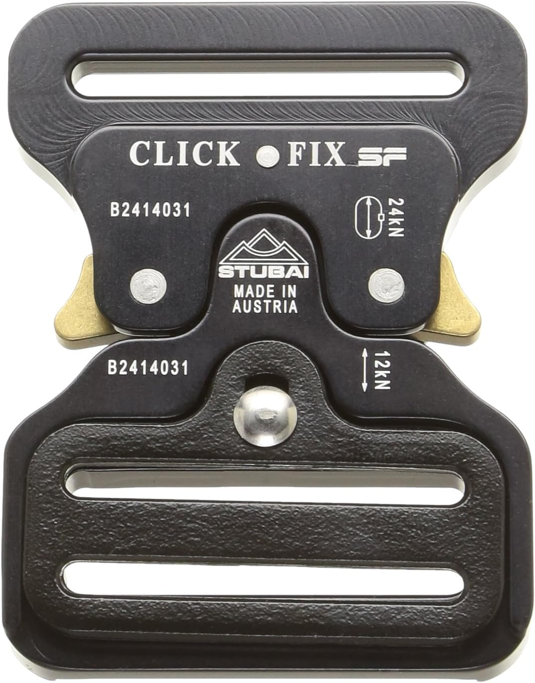 STUBAI Gurtschnalle bis 45 mm | vergütetem Aluminium mit schwarzer Eloxierung | CLICK FIX FLEX 2.0 XL HEBEL | verhindert Öffnen unter Last | Profiqualität Made in Austria