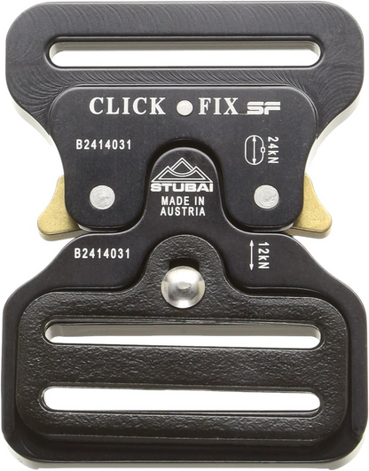 STUBAI Gurtschnalle bis 45 mm | vergütetem Aluminium mit schwarzer Eloxierung | CLICK FIX FLEX 2.0 XL HEBEL | verhindert Öffnen unter Last | Profiqualität Made in Austria