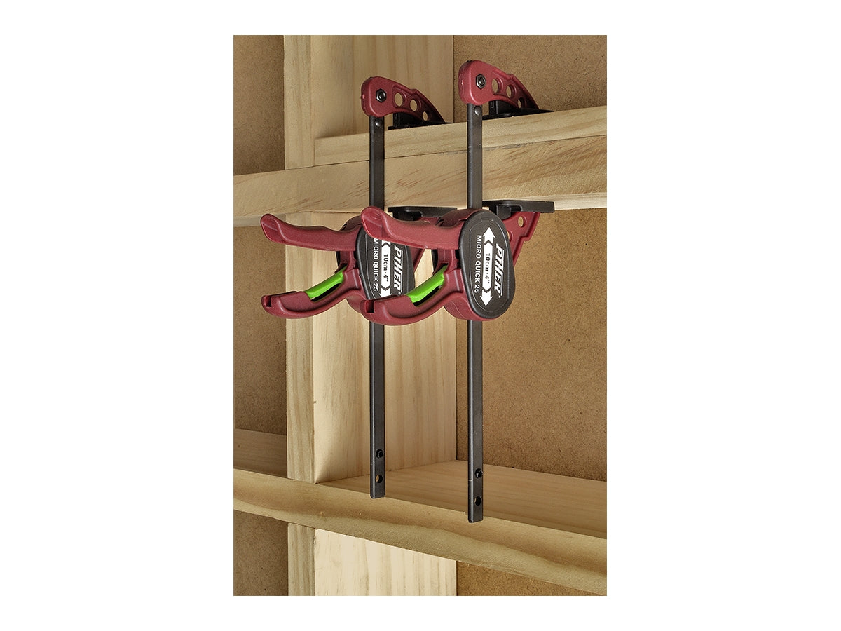 PIHER 2 Stück  Micro Einhand-Zwingen 10 cm mit drehbarem Spannkopf und einer Spannkraft von max. 25 kg