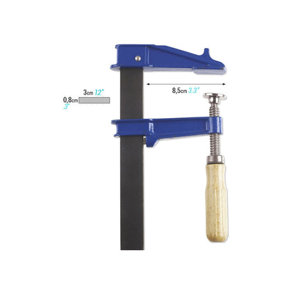 Schraubzwinge Piher EM 30cm, mit Holzgriff