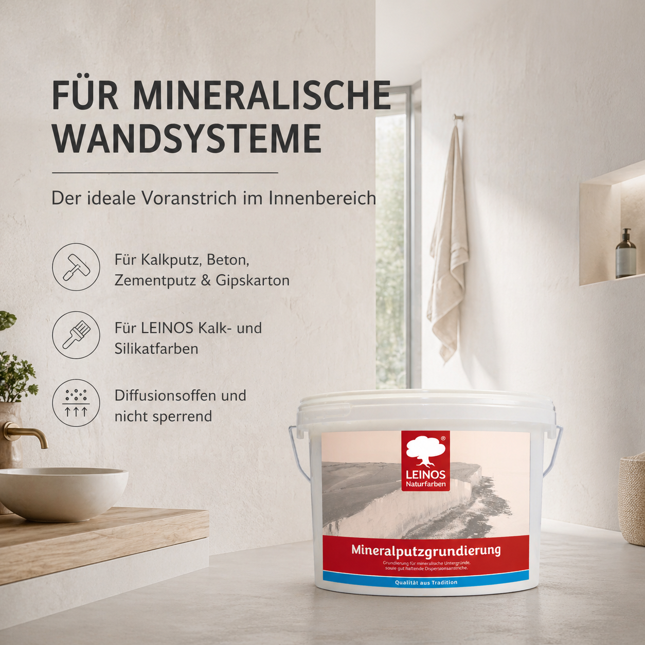 LEINOS Mineralputzgrundierung 10,0L – Haftgrund für Innenbereiche