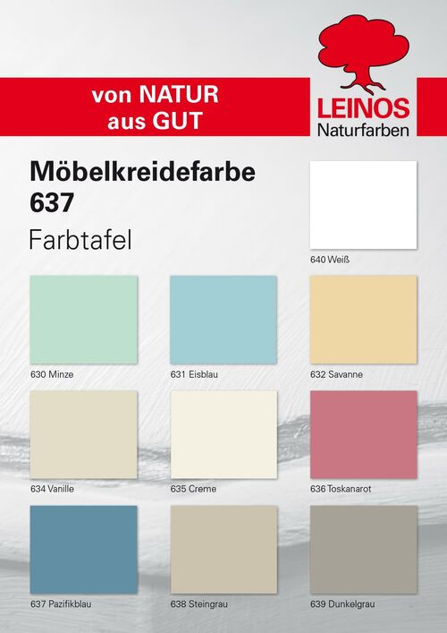 LEINOS 637 Möbelkreidefarbe für Innen, 0,1 l, Weiß