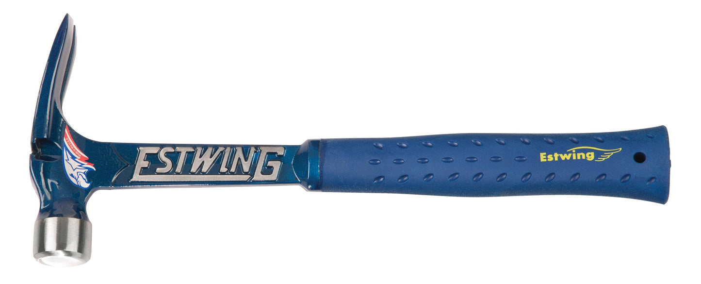 Estwing Klauenhammer Ultra | glatte Bahn | blauer Vinylgriff E6-15SR 420gr. Kopfgewicht | Gesamtgewicht 870 gr. | komfortable Handhabung und Stoßreduzierung