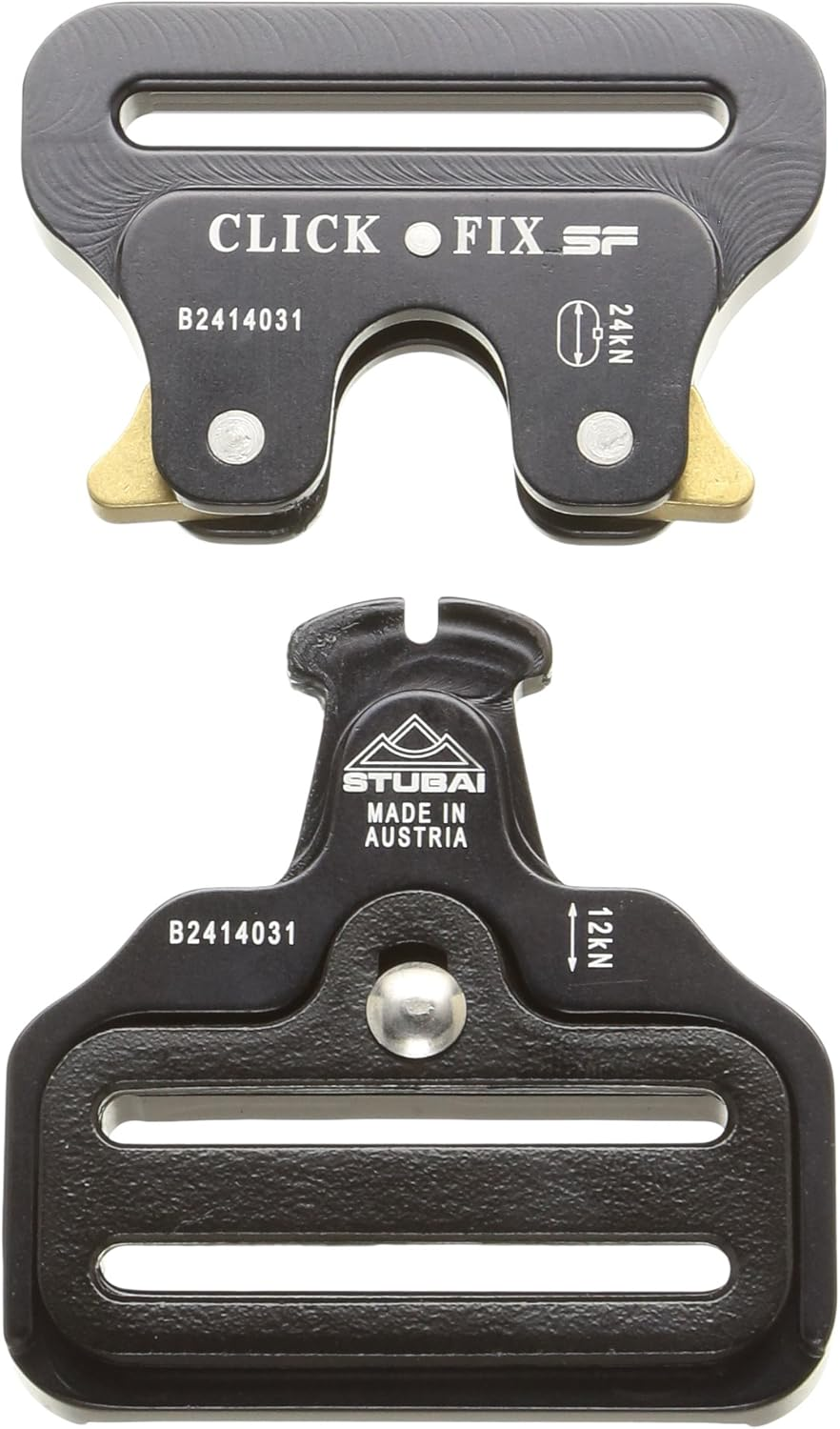 STUBAI Gurtschnalle bis 45 mm | vergütetem Aluminium mit schwarzer Eloxierung | CLICK FIX FLEX 2.0 XL HEBEL | verhindert Öffnen unter Last | Profiqualität Made in Austria