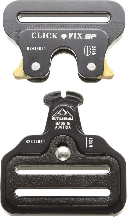 STUBAI Gurtschnalle bis 45 mm | vergütetem Aluminium mit schwarzer Eloxierung | CLICK FIX FLEX 2.0 XL HEBEL | verhindert Öffnen unter Last | Profiqualität Made in Austria
