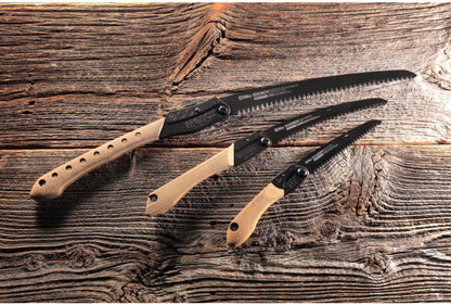 Silky Pocketboy Outback Edition 170 mm Klappsäge | 10 ZpZ medium | schwarze Nickel-Zinn-Beschichtung | verriegelt 2 Positionen | rutschfester Griff | Bushcraft Jagd Outdoor Säge