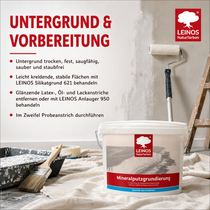 LEINOS Mineralputzgrundierung 2,5L – Haftgrund für Innenbereiche , Haftgrund für Kalk- & Silikatfarben