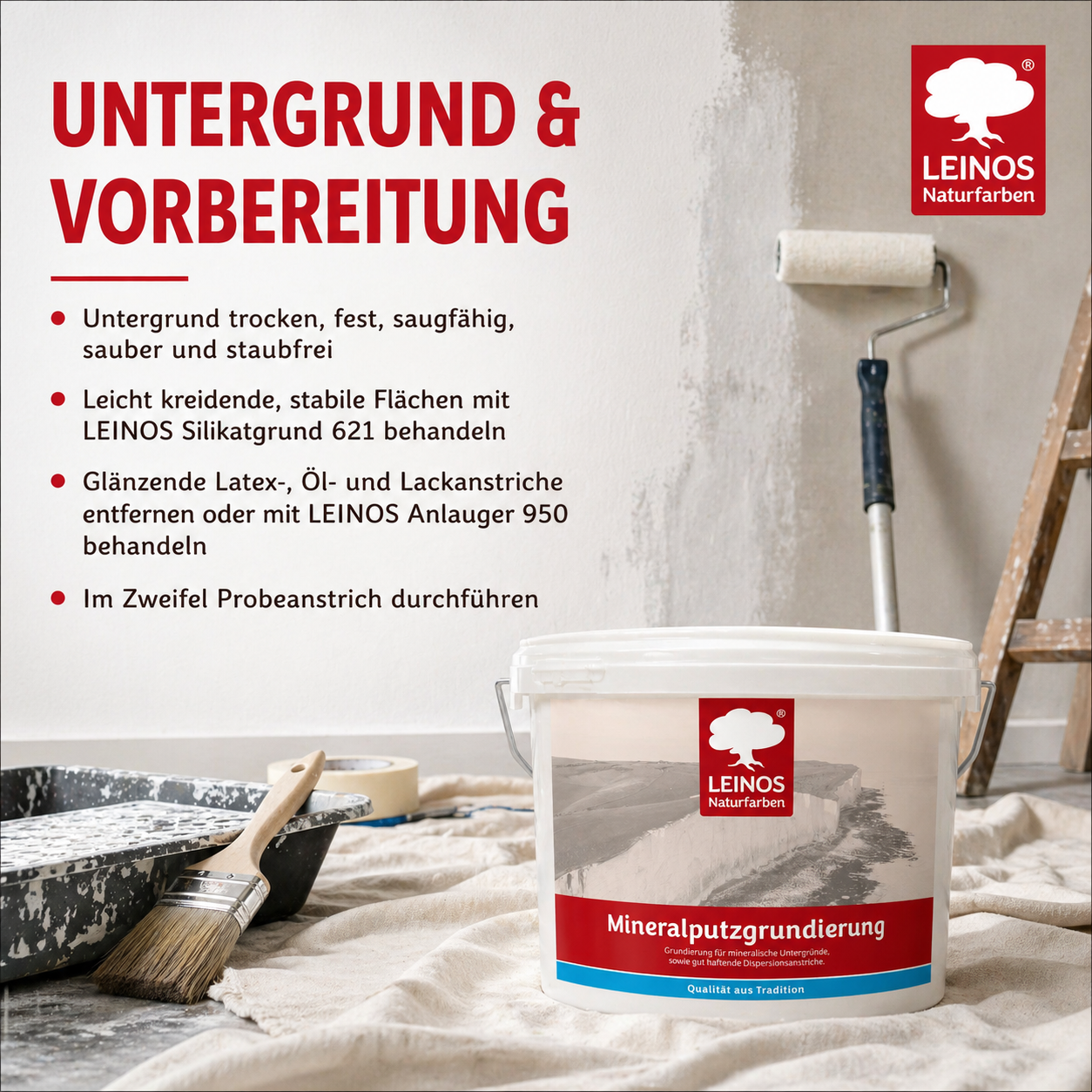 LEINOS Mineralputzgrundierung 10,0L – Haftgrund für Innenbereiche