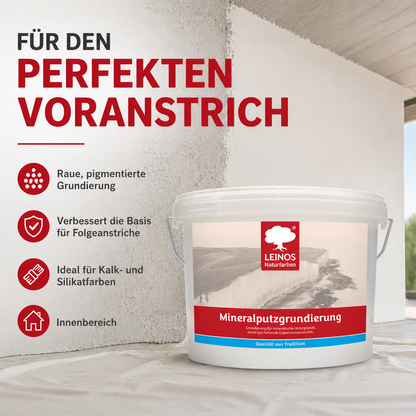 LEINOS Mineralputzgrundierung 2,5L – Haftgrund für Innenbereiche , Haftgrund für Kalk- & Silikatfarben