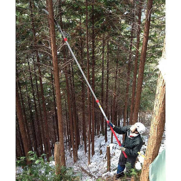 SILKY Forester 4500 Teleskopsäge 3-teilig 2,2–4,5 m | 380 mm Zugsägeblatt 7,5 Z/30 mm Mirai-Me | ovale Alu-Stange, Doppel-Verriegelung | Sichelspitze, kompakt 2,2 m | HookFox optional