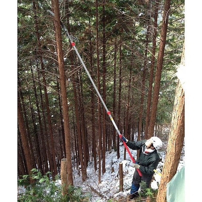 SILKY Forester 4500 Teleskopsäge 3-teilig 2,2–4,5 m | 380 mm Zugsägeblatt 7,5 Z/30 mm Mirai-Me | ovale Alu-Stange, Doppel-Verriegelung | Sichelspitze, kompakt 2,2 m | HookFox optional