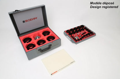 BOEHM JLB2100PACC Locheisensatz Ø 2-100mm inkl. Dichtungsringschneider, Schlagunterlage