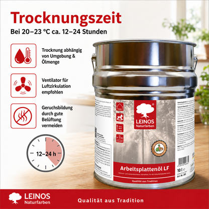 Arbeitsplattenöl LF 283 10,0 Liter – Lebensmittelecht, schmutz- & wasserabweisend, abriebfest – Schutz & Pflege für Holzarbeitsplatten in der Küche – Ideal für stark beanspruchte Oberflächen