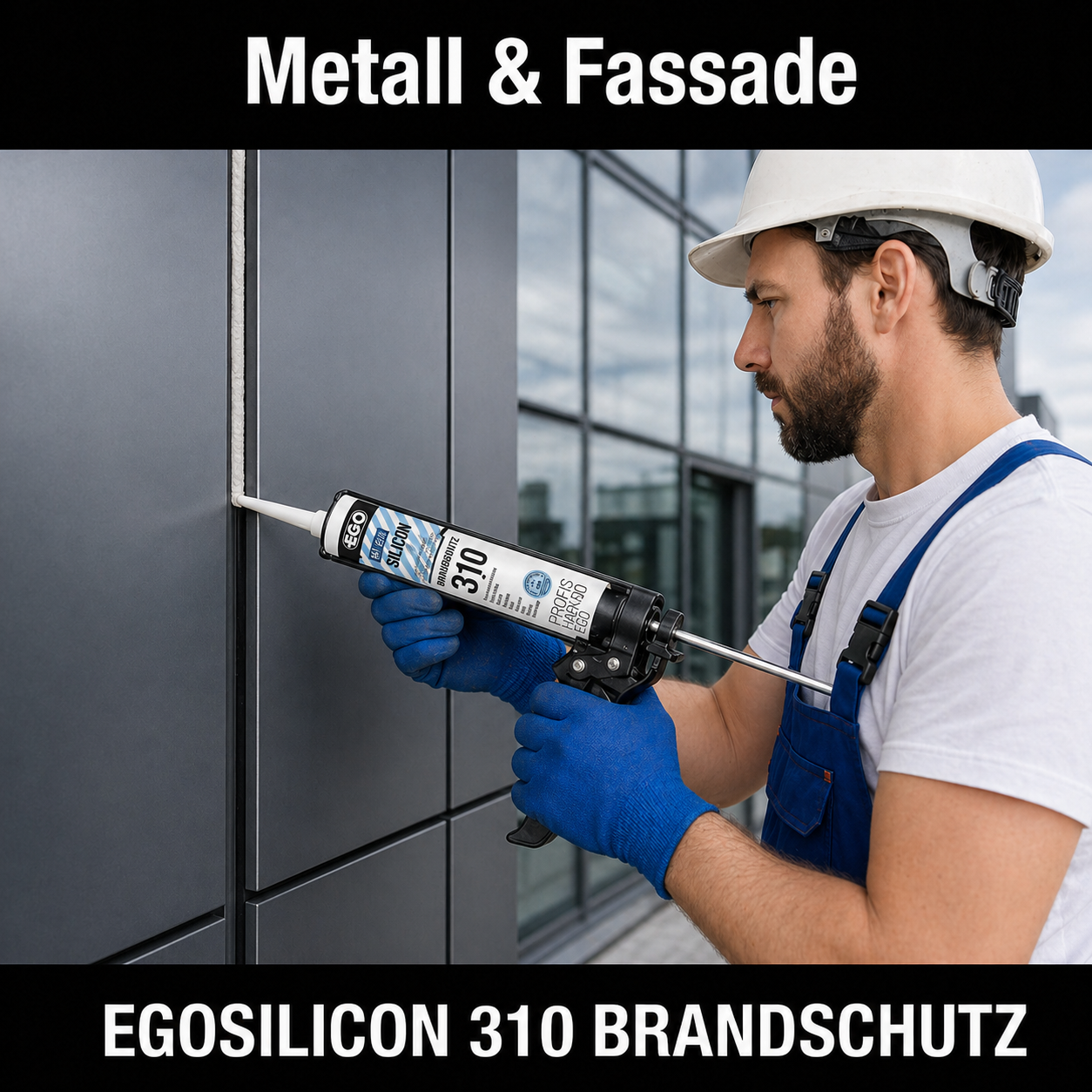 EGOSILICON 310 B1 Brandschutz-Silikon Anthrazit – 20×310 ml Kartuschen – schwer entflammbarer 1K-Silikon-Dichtstoff nach DIN 4102 B1 & EN 13501-1 für feuerhemmende Verglasungen und Anschlussfugen