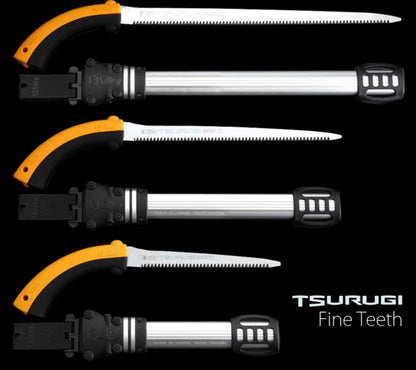 Silky Tsurugi 300 mm Baumsäge – spitz zulaufende Hochleistungsklinge, 10 ZpZ Medium Mirai-Me Verzahnung, extrem schlank für enge Stellen, 1,7 mm flexible Profi-Klinge, Gummi-Pistolengriff inkl. Holster