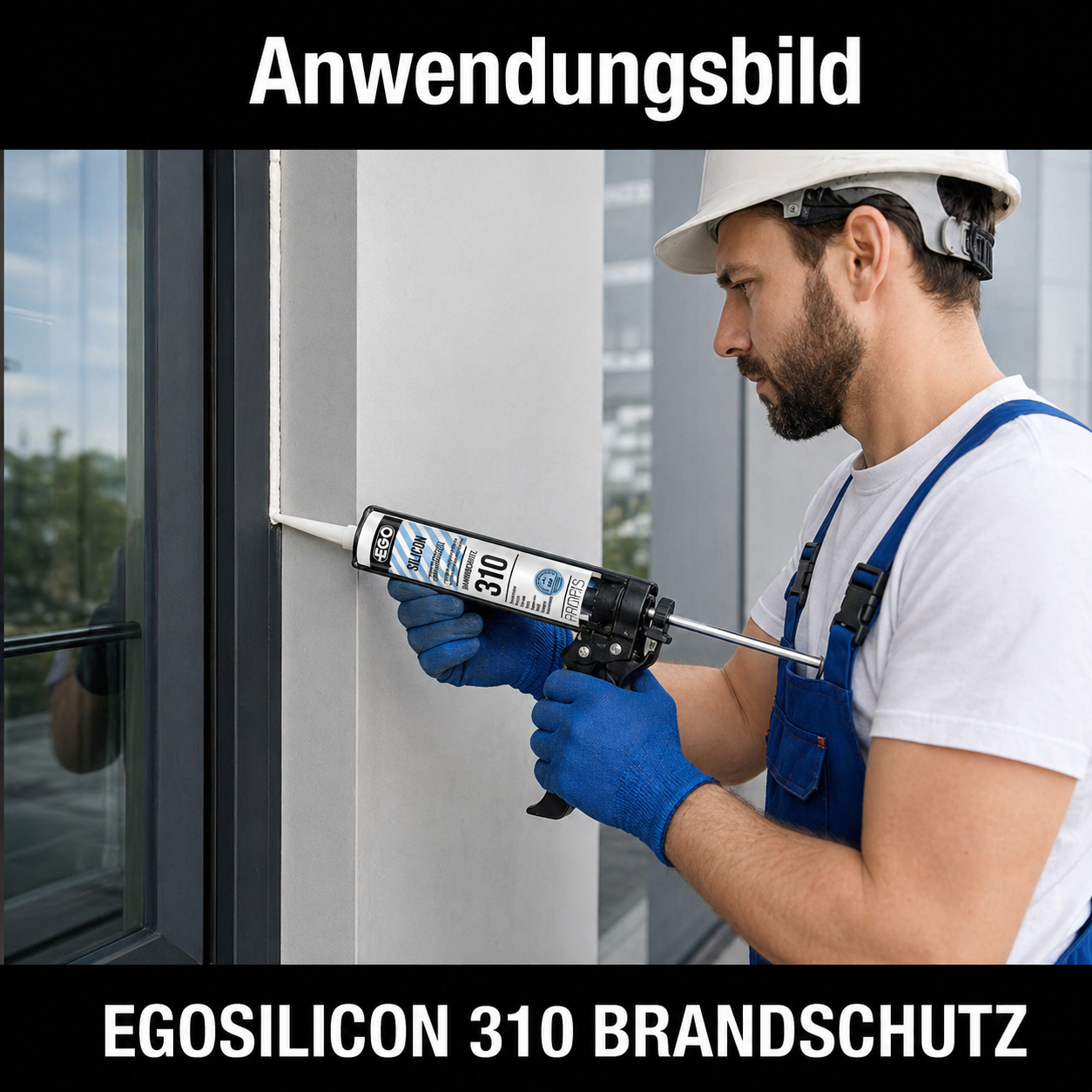 EGOSILICON 310 B1 Brandschutz-Silikon Anthrazit – 20×310 ml Kartuschen – schwer entflammbarer 1K-Silikon-Dichtstoff nach DIN 4102 B1 & EN 13501-1 für feuerhemmende Verglasungen und Anschlussfugen