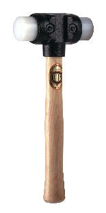 THOR Hammer mit Super Plastik Einsätze, demontierbar, Rund (Ø) 44 mm, 1.550 g, mit Holzstiel