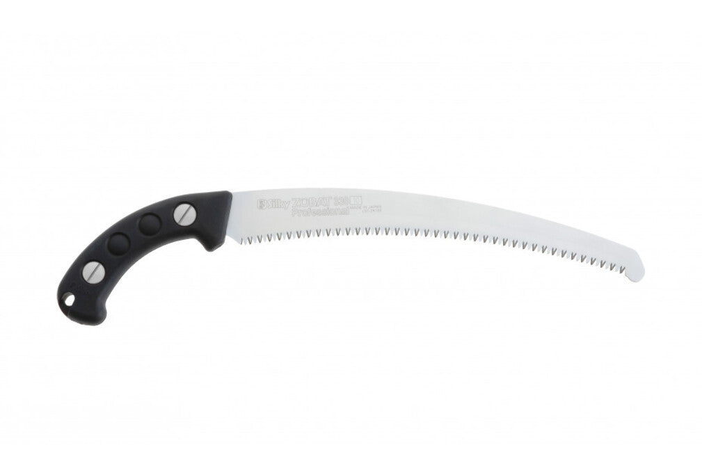 SILKY- Handsäge Zübat Professional 330 mm: gebogenes Japansägeblatt mit Mirai-Me Verzahnung (10 Zähne/30 mm) und induktiv gehärteten Zähnen – hohe Standzeit, ideal für hartes Holz.