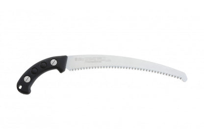 SILKY- Handsäge Zübat Professional 330 mm: gebogenes Japansägeblatt mit Mirai-Me Verzahnung (10 Zähne/30 mm) und induktiv gehärteten Zähnen – hohe Standzeit, ideal für hartes Holz.